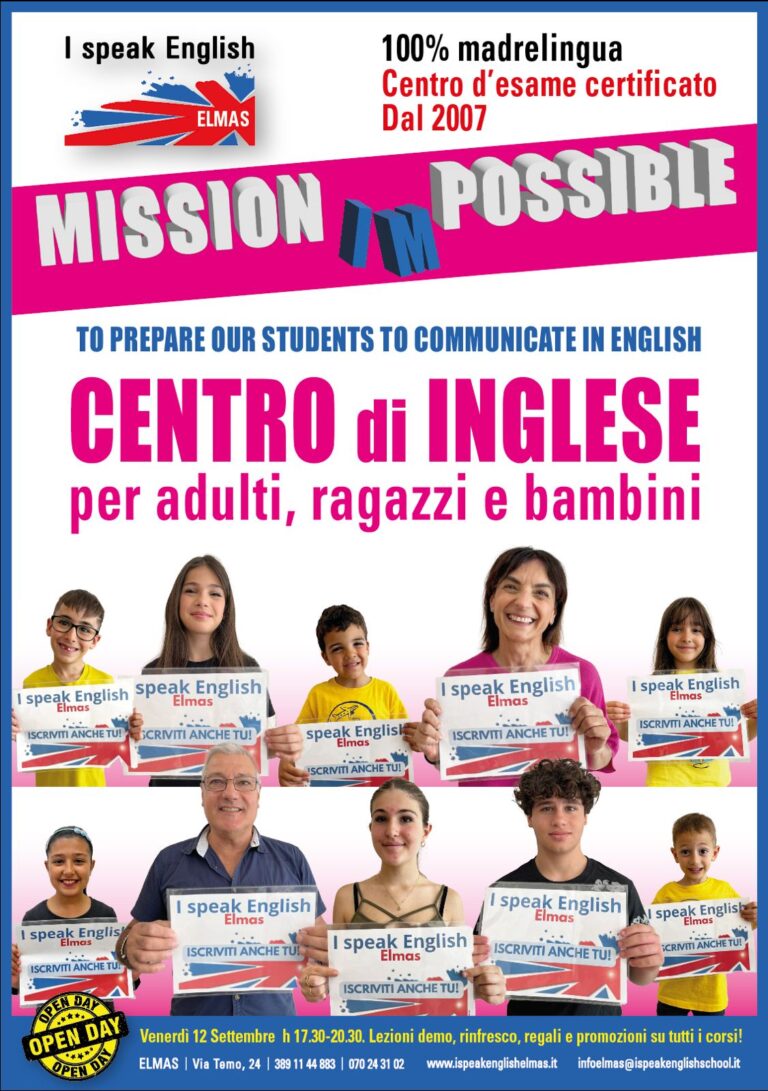 I speak English school Elmas 3 volantino settembre 2025 26